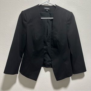 Express, size 6 black blazer. Quarter length sleeves. Work attire.